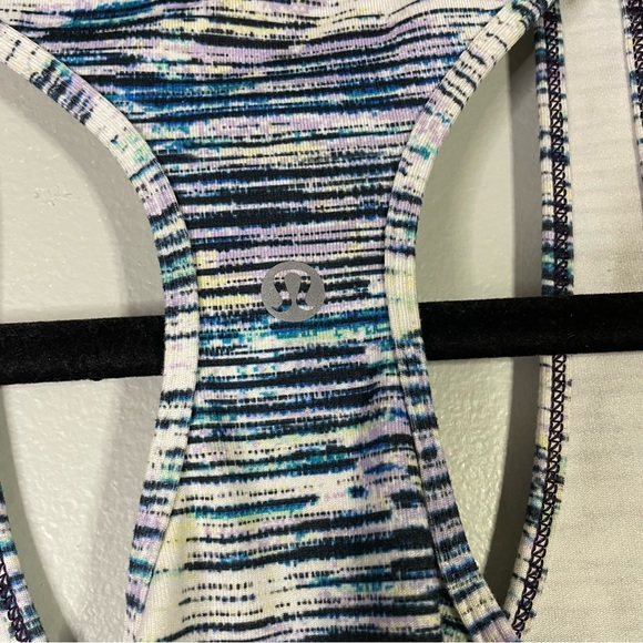 Lululemon Striped Patterned Athletic Athleisure Workout Racerback Tank Top Small - Picture 5 of 7